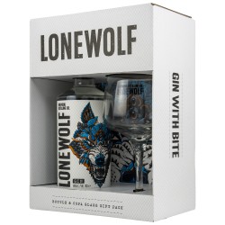 LoneWolf Original Gin 40% Vol. 0,7 Liter Geschenkpack mit Copa-Glas