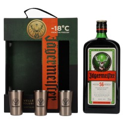 Jägermeister TRAVELLERS' EXCLUSIVE 35% Vol. 1 Liter in Geschenkbox mit 3 Metal Shot Cups bei Premium-Rum.de
