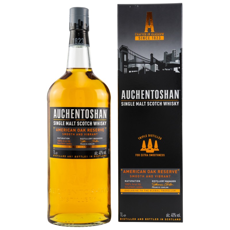Auchentoshan AMERICAN OAK Single Malt Scotch Whisky 40% Vol. 1,0 Liter bei Premium-Rum.de bestellen.
