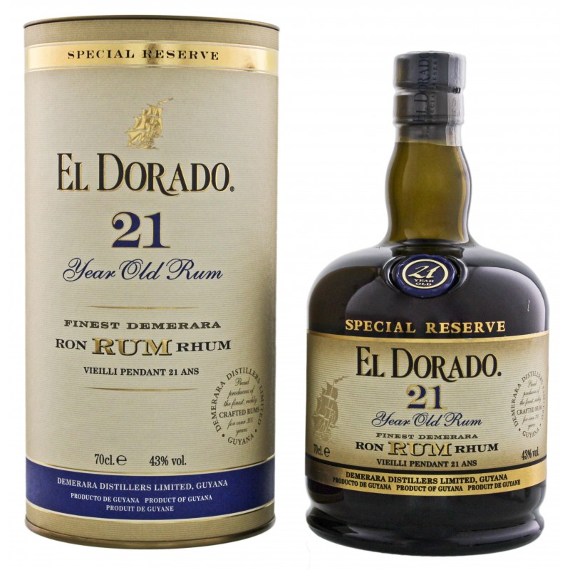 El Dorado Rum 21 Jahre 43% Vol. 0,7 Liter bei Premium-Rum.de bestellen.